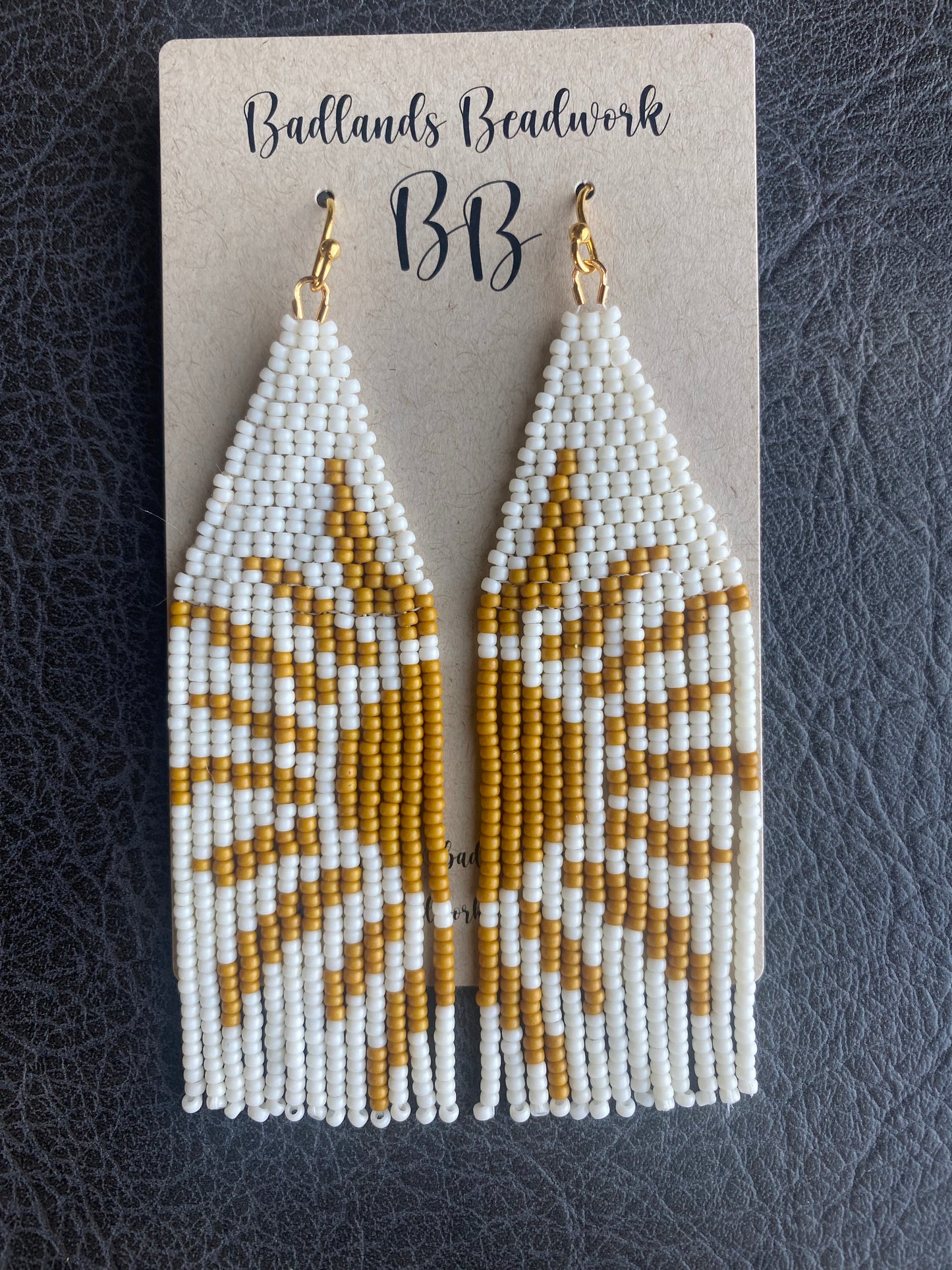 Badlands beadwork desert sun earrings