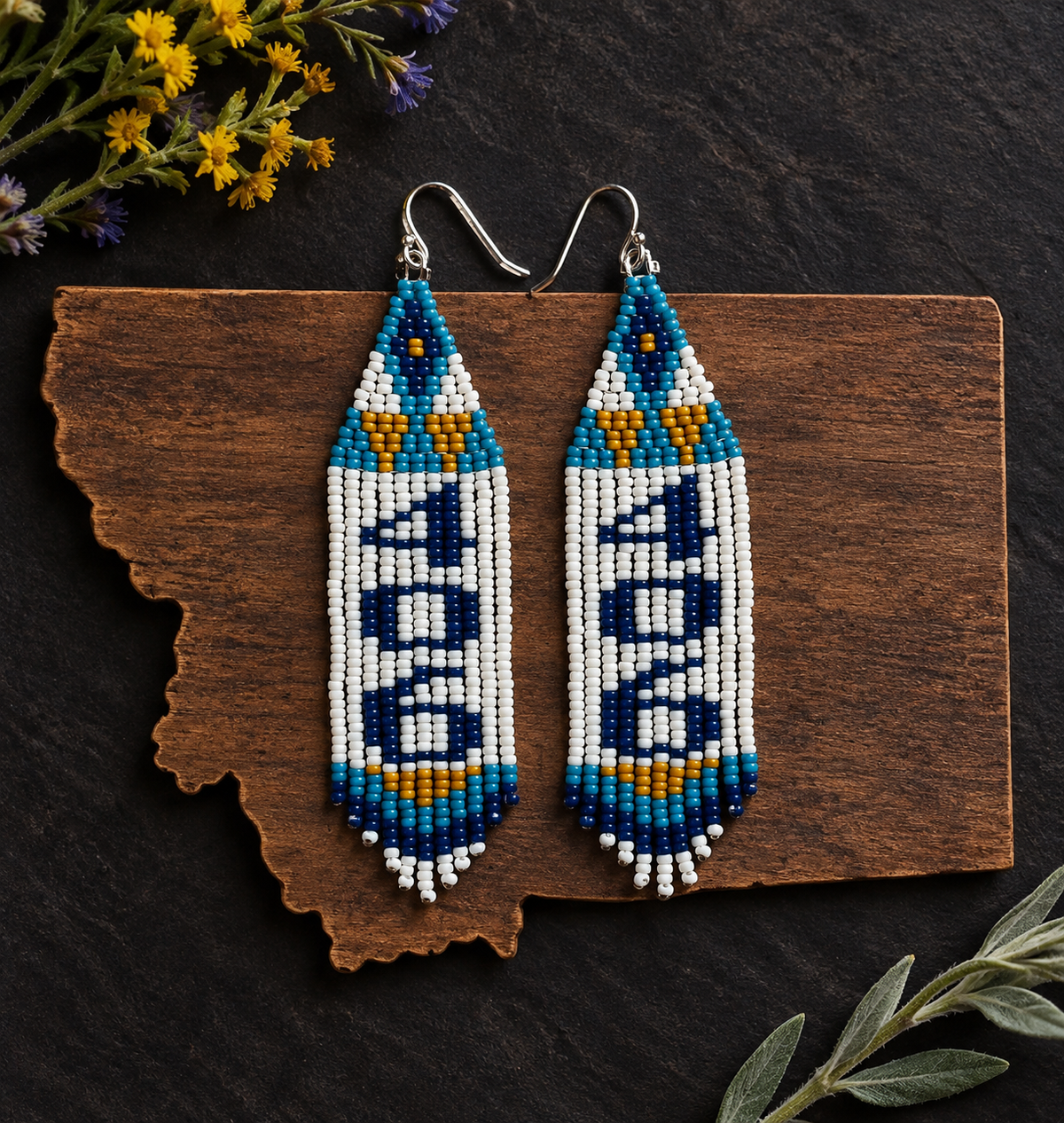 Montana 406 Beaded Fringe Earrings