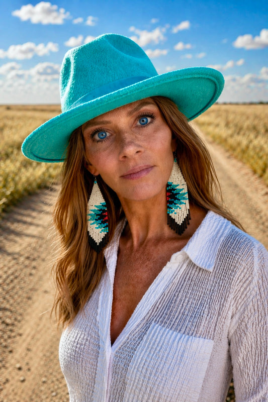 Western Boho Beaded Fringe Earrings