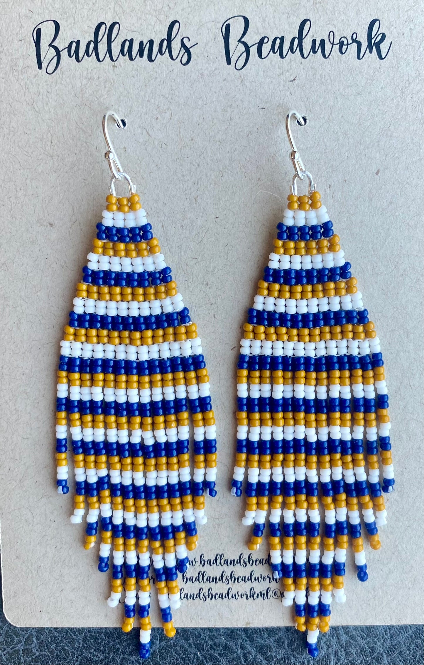 Montana State Bobcat Striped Fringe Earrings