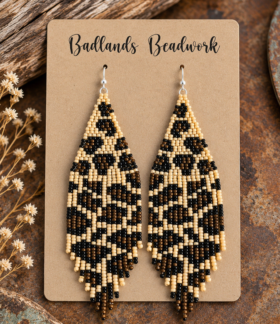 Leopard Print Beaded Fringe