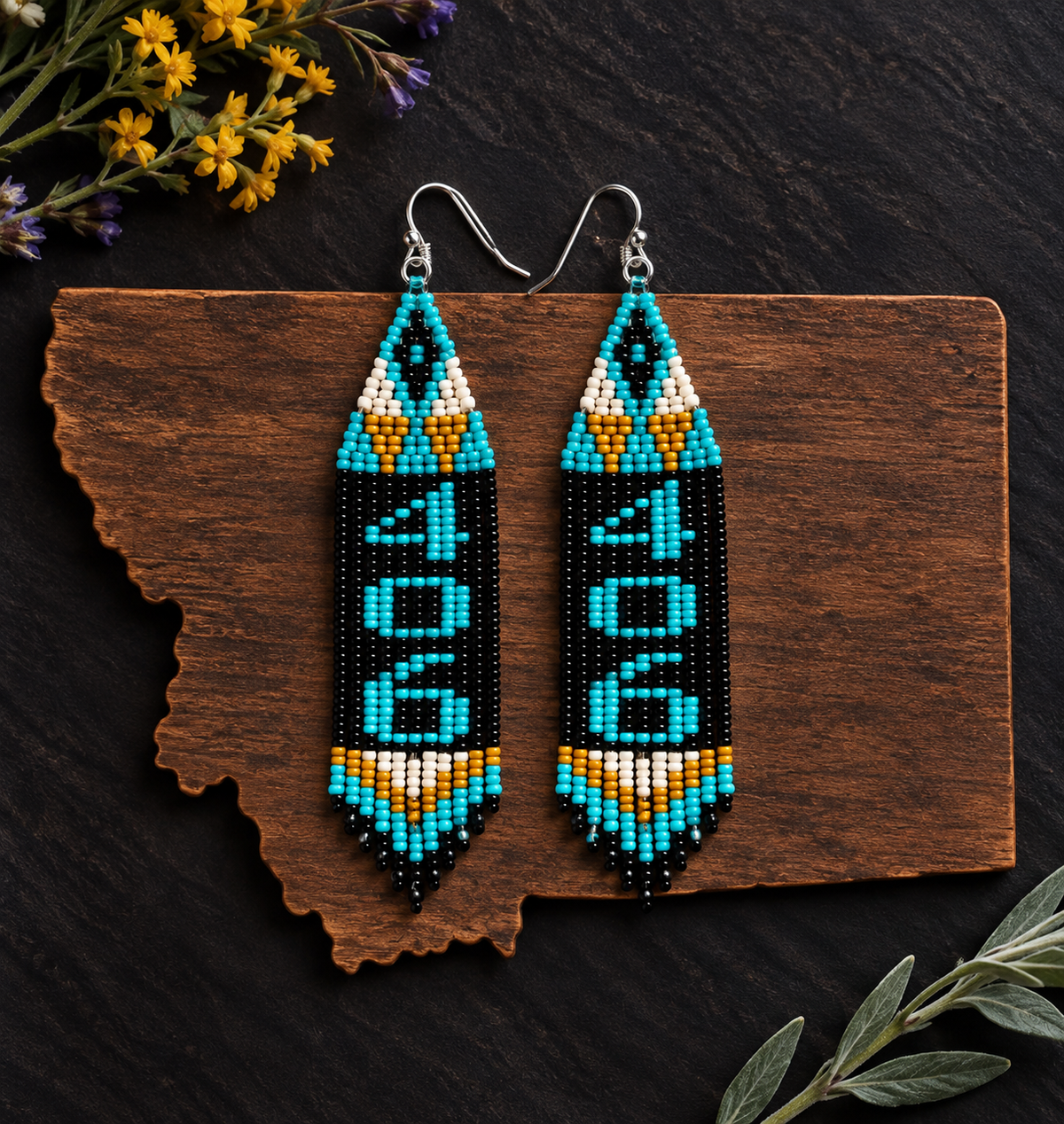 Montana 406 Beaded Fringe Earrings