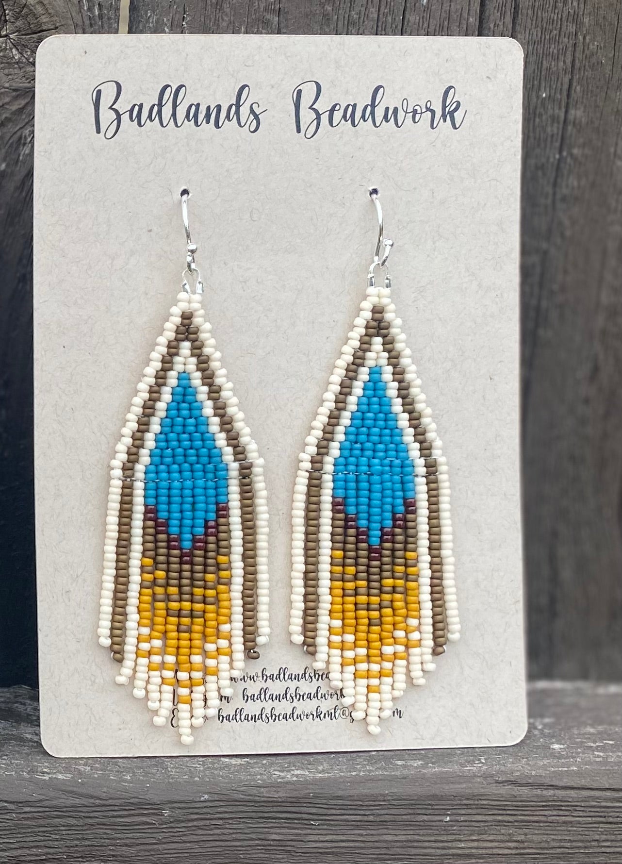 Earth to Montana Big Blue Sky Beaded Fringe Earrings