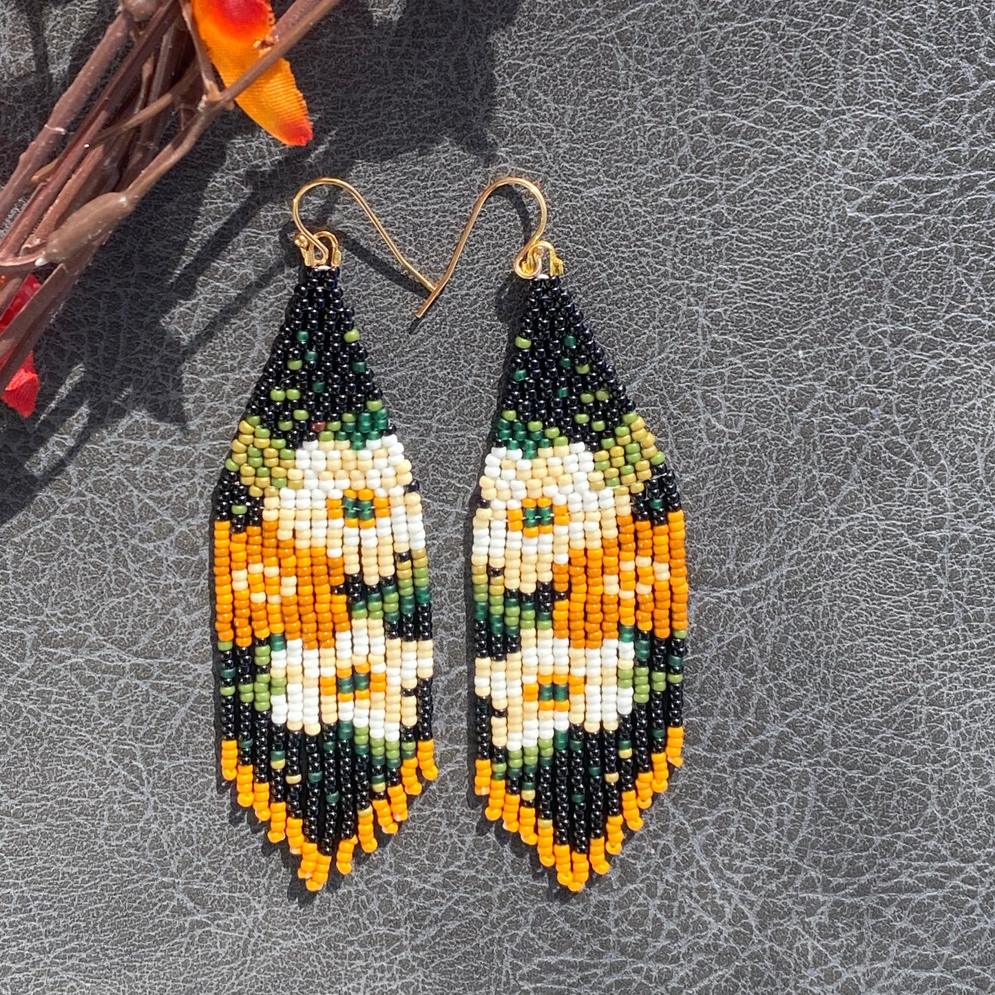 Autumn Blooms Beaded Fringe Earrings