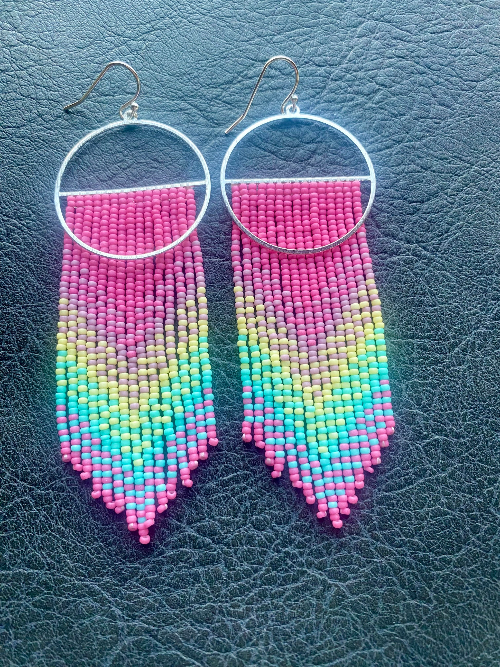 pastel yellow purple pink yellow earrings