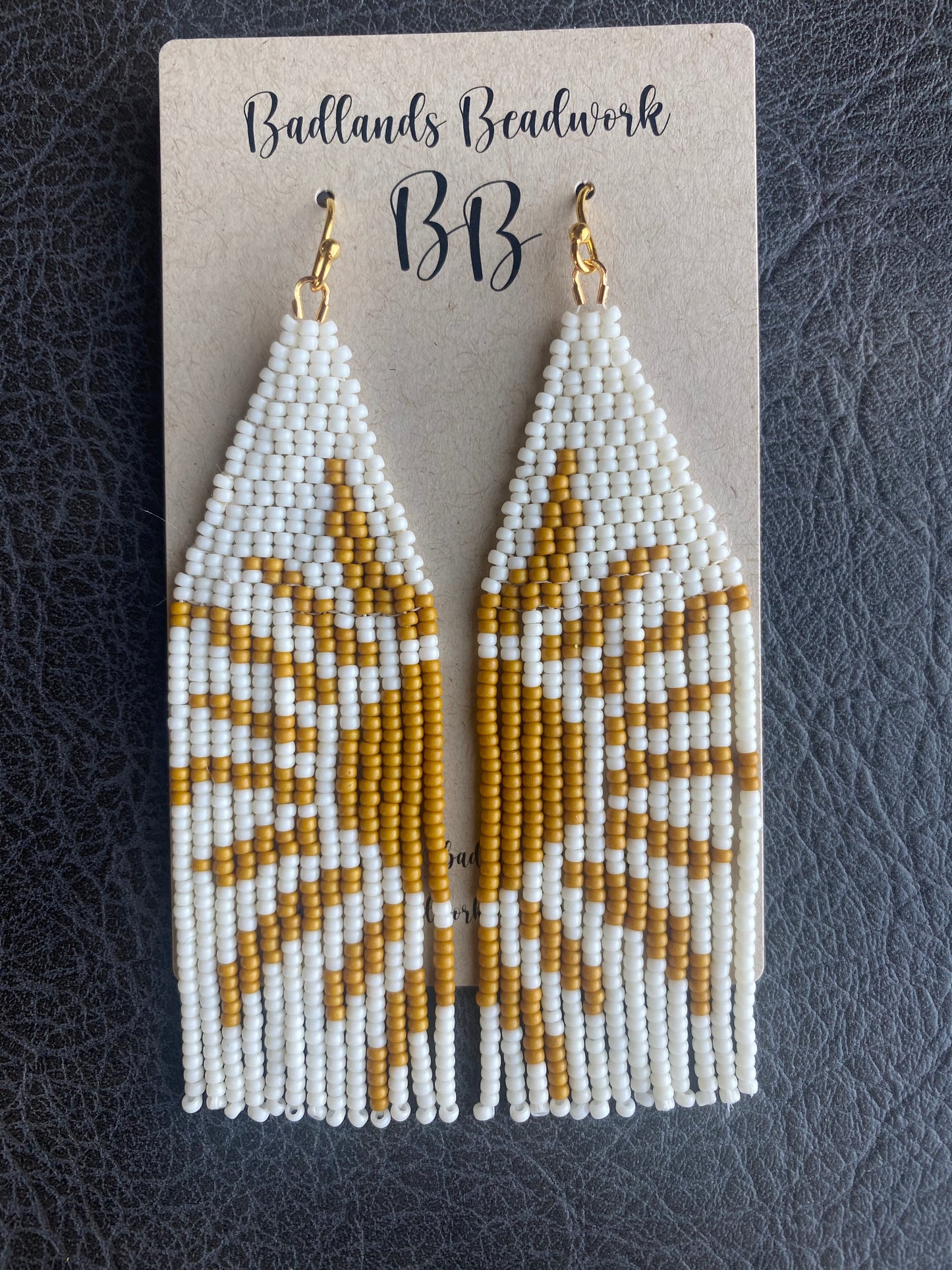 Badlands beadwork desert sun earrings